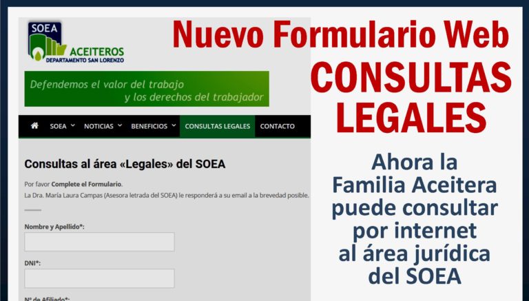 Beneficios SOEA: Ya se pueden hacer Consultas de temas Legales por internet