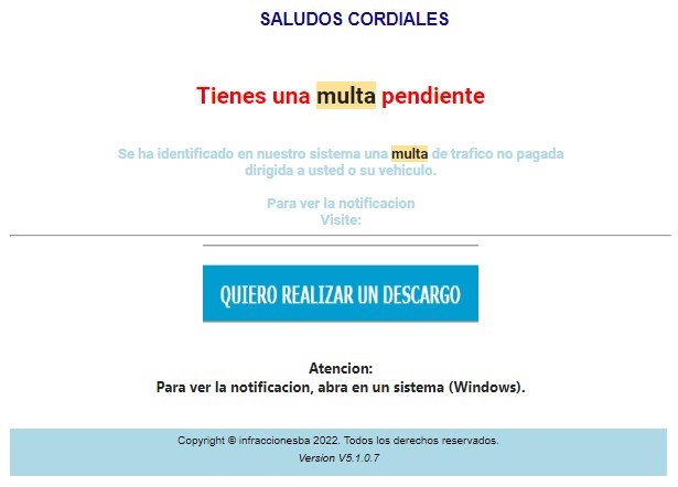«TIENES UNA MULTA PENDIENTE» la nueva estafa virus y hackeo que llega por email
