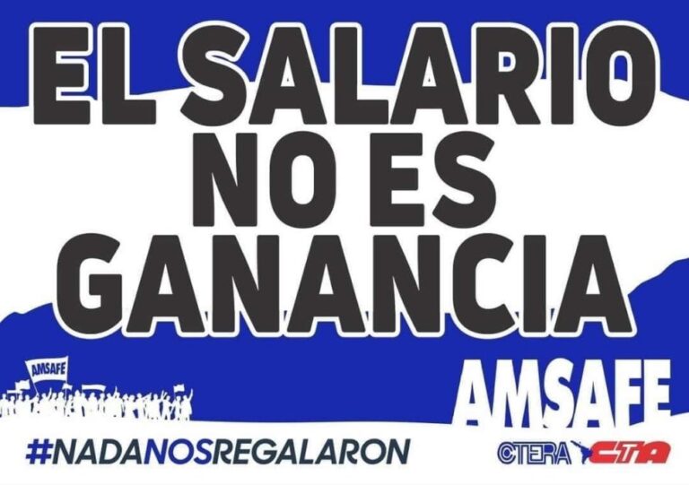 EL SALARIO NO ES GANANCIA: AMSAFE Rechaza la vuelta del impuesto sobre los salarios docentes EL SALARIO NO ES GANANCIA: AMSAFE Rechaza la vuelta del impuesto sobre los salarios docentes